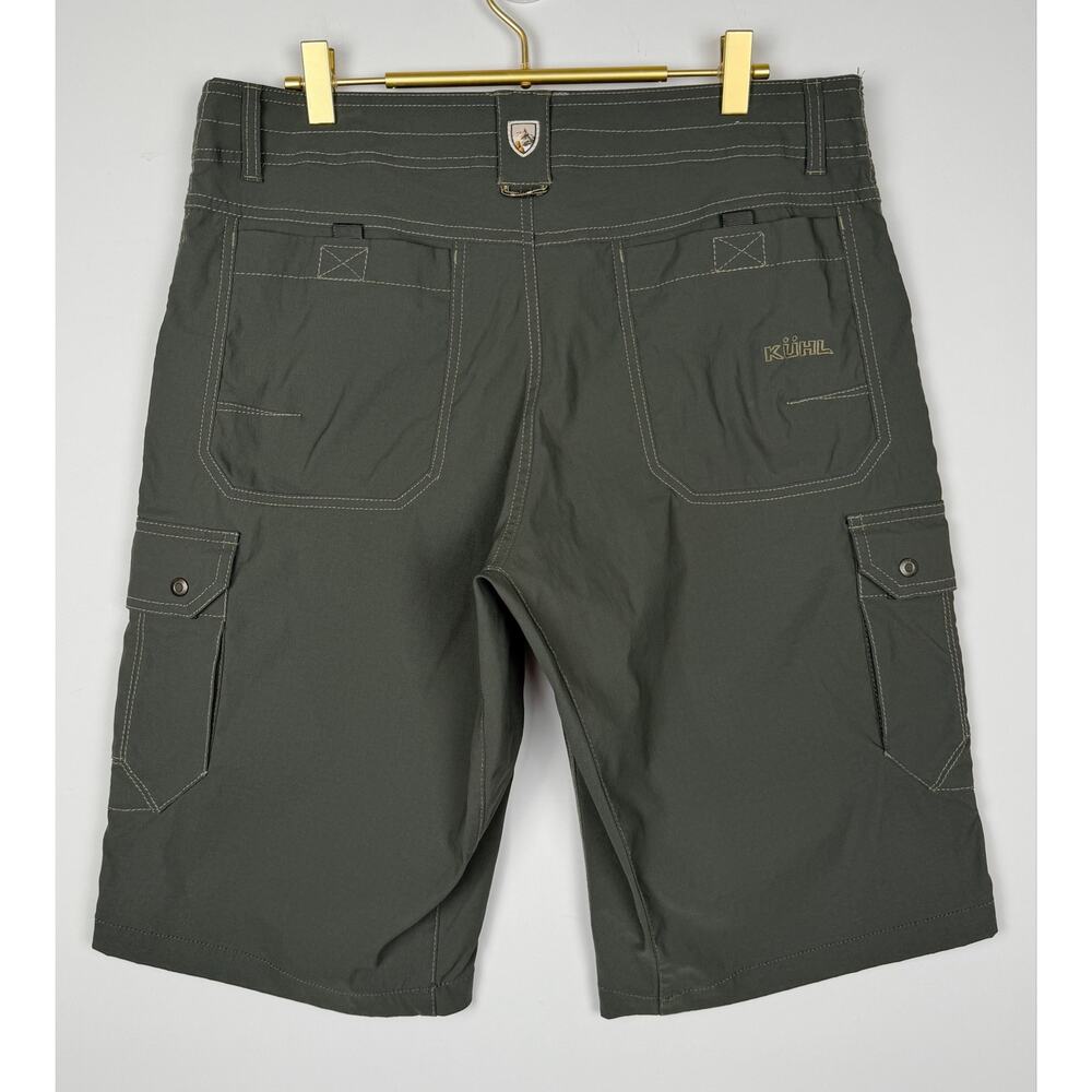 KUHL Renegade Cargo Shorts Green Men’s 36 Nylon Stretch Hiking Outdoor Utility - Picture 4 of 8